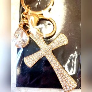 CROSS CRUCIFIX CHARM  CRYSTAL EMBELLISHED 🔮